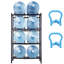 Porte-bouteilles double 8 4 bouteilles en noir, permet de ranger 3 et 5 bouteilles dans un espace compact organisé, en fonte à haute résistance avec revêtement de rouille, installation de tracas, rainures de tablette pour les supports de support de cruche de stabilité