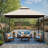 10 Ft. W x 10 Ft. D Steel Patio Gazebo with Double-Tier Roof, 4 Corner Shelves & Mosquito Netting