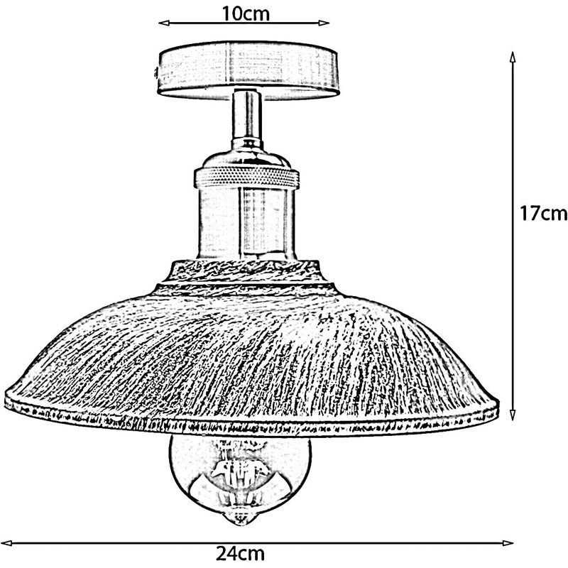 1 - Light Rustic Red Bowl Pendant