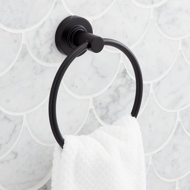 Lexia 6-5/16" Wall Mounted Towel Ring, Matte Black
