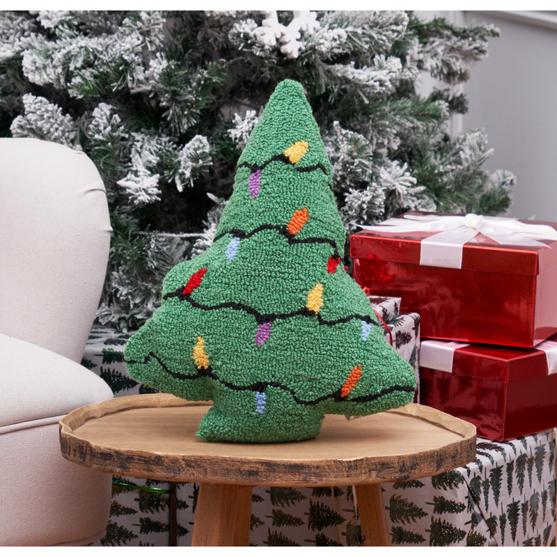  Christmas Tree Shaped Hooked Pillow