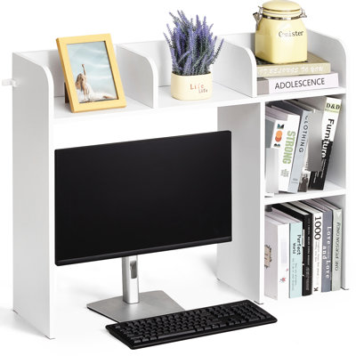 2 - Tier White Desktop Shelf, 37.2" X 9.5" 28.9", Tip, Non Slip, For 27 Inch Monitor, And Storage Rack, White, Tier, High Load Bearing, Quick Setup