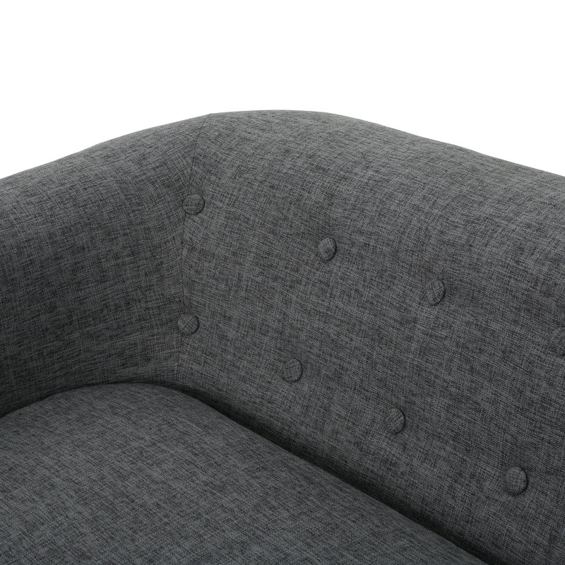 Canapé-lit moderne capitonné Decato, 100 % polyester gris, H 28,25 po x l 51,5 po x P 29,5 po