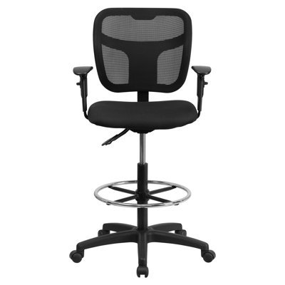  Chaise de dessinateur en maille à dossier moyen avec réglage de la hauteur du dossier et accoudoirs réglables