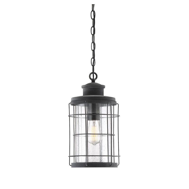Lanterne suspendue d’extérieur 16,13 po 1 ampoule en noir oxydé Aruba