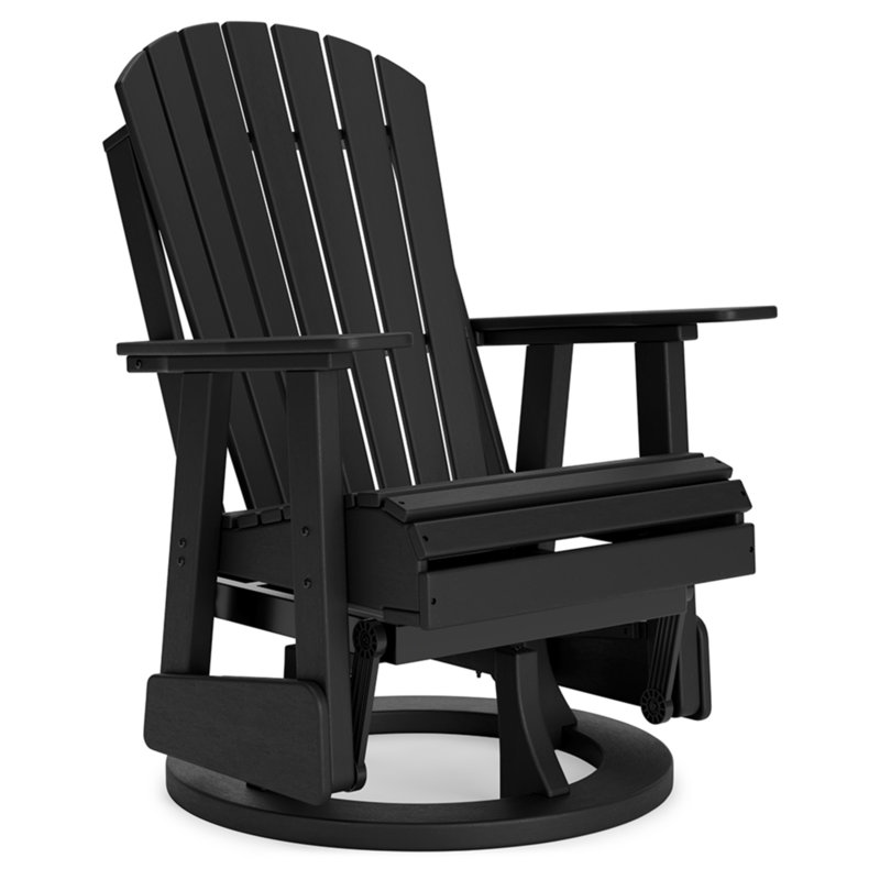 Lynbrook High - Density Polyethylene (HDPE) Gliding Adirondack Chair, Black