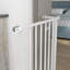Dog Gate Wide Stair Gate with Door Pressure Fit 75-85W cm White