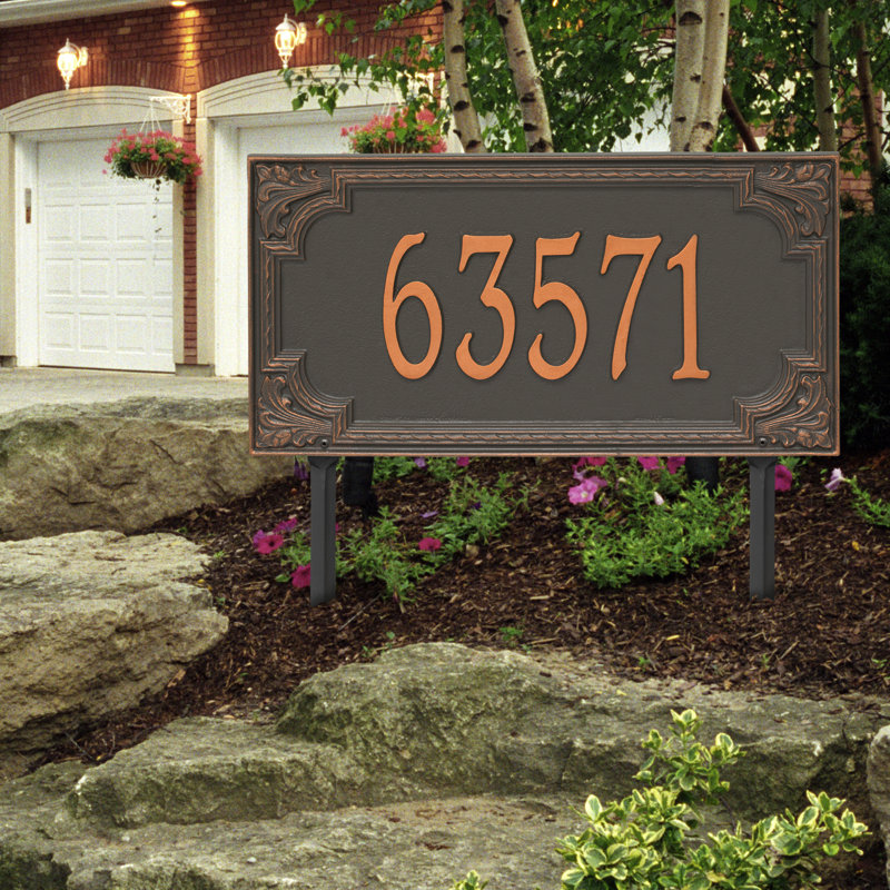 Plaque d'adresse sur 1 ligne Signature Series, Cuivre, Oui, Cuivre forgé