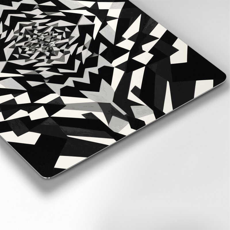 Art mural noir Op Art 2, H 12 po x l 18 po