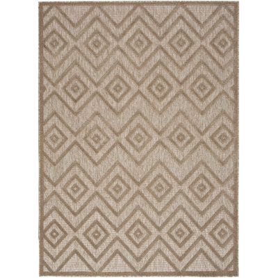 Foundry Select Versatile Diamond Natural Beige Indoor/Outdoor Area Rug