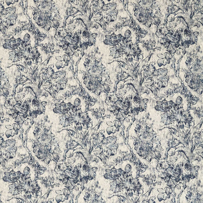 Giles Deacon Fringed Tulip Toile Fabric, Woad