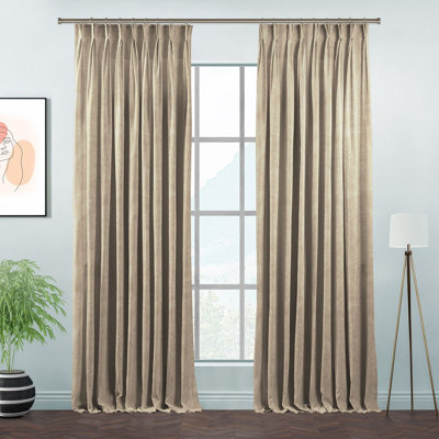 Pinch Plate Room Darkening Extra Long & Extra Wide Decorative Curtain - Single Panel