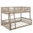 Full XL Over Queen Bunk Bed With Guardrails-411180304