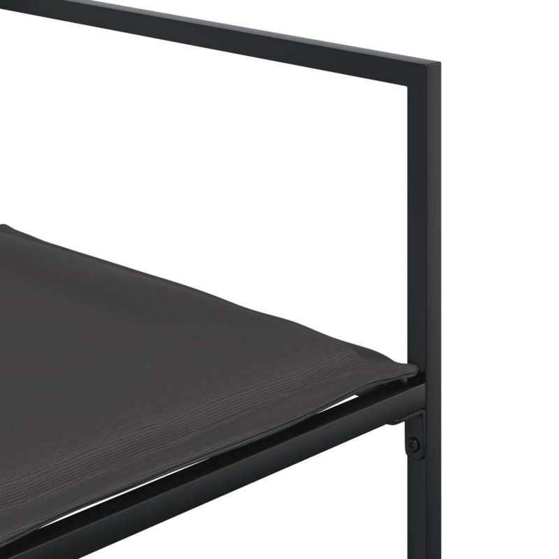  Garden Dining Set Black, Dark Grey