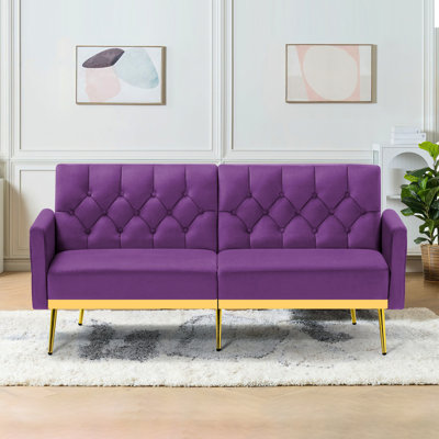Zineta 67'' Velvet Sleeper Sofa