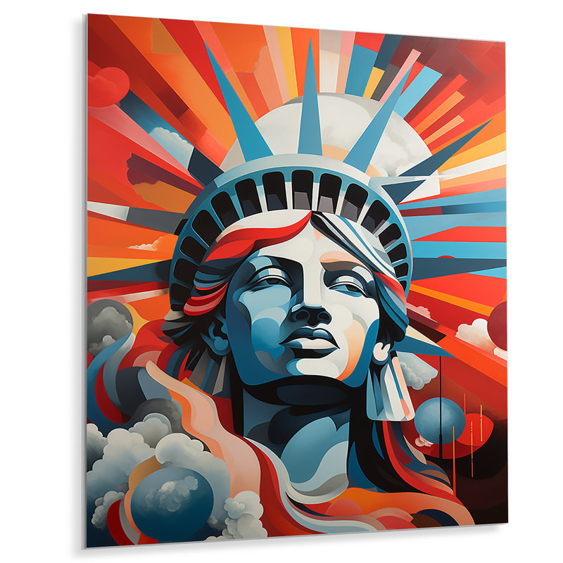 Popart Liberty Statue NYC I - City New York, art mural en métal, H 40 po x l 30 po x P 1,5 po
