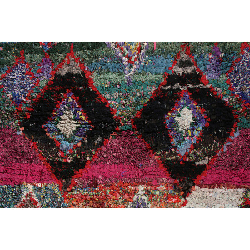 Moroccan One-of-a-Kind Hand Knotted Area Rug, Rectangle 5'3" x 7'