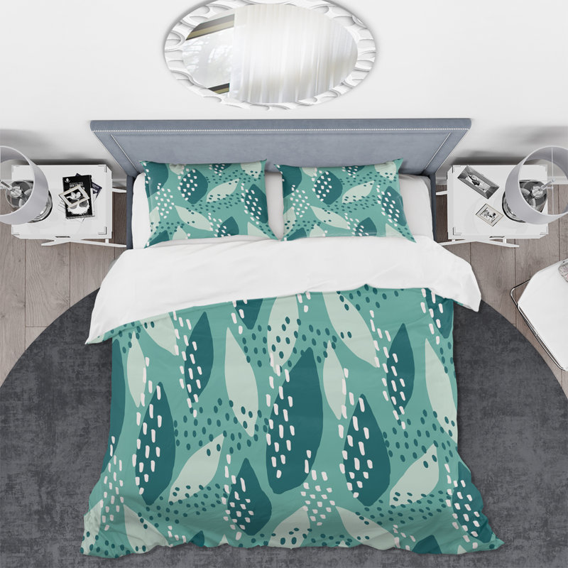 Housse de couette en microfibre 3 pièces, Housse de couette pour grand lit + 2 taies décora, Bleu