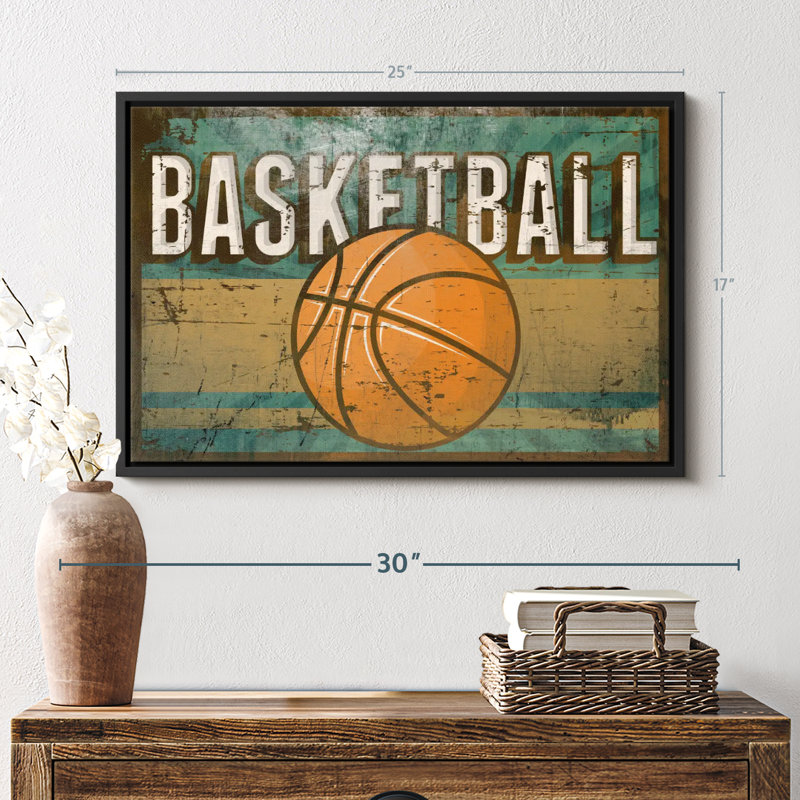 Sports «Grunge Basketball Canvas Print», H 17 po x l 25 po