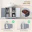 Armoire de rangement à piédestal, lavabo de salle de bain avec 2 portes de grange et tablette réglable, gris foncé (sans lavabo)-1723260841
