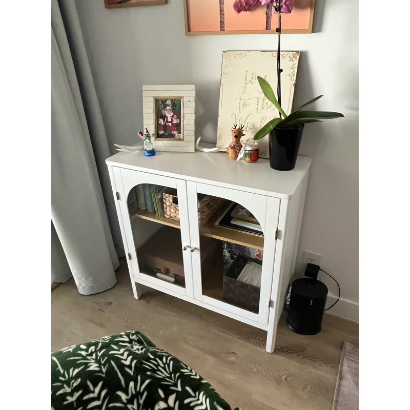 Glass TV Stand, White