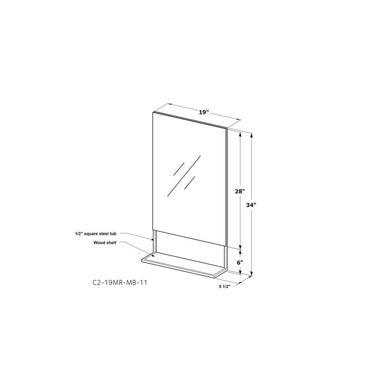 C2 Rectangle Metal Mirror