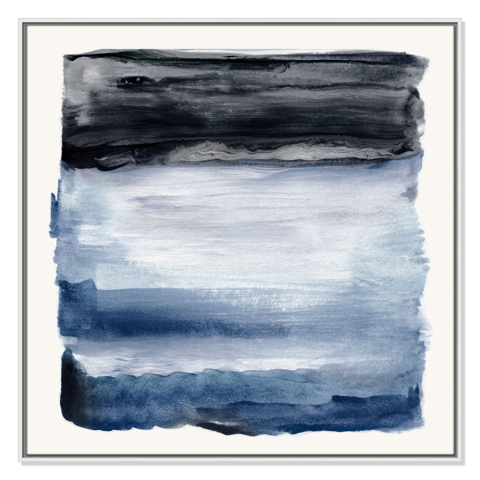 Sky Collection "Navy Sky I" Print by Nan, 37.5" H x 37.5" W, White