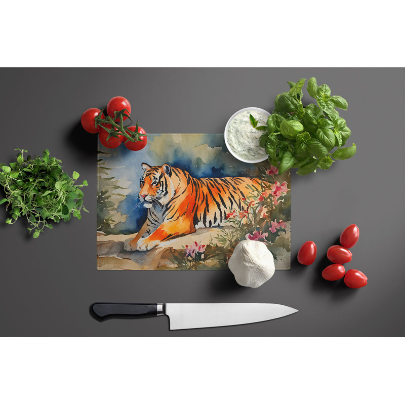 Tiger Glass Cutting Board Large
