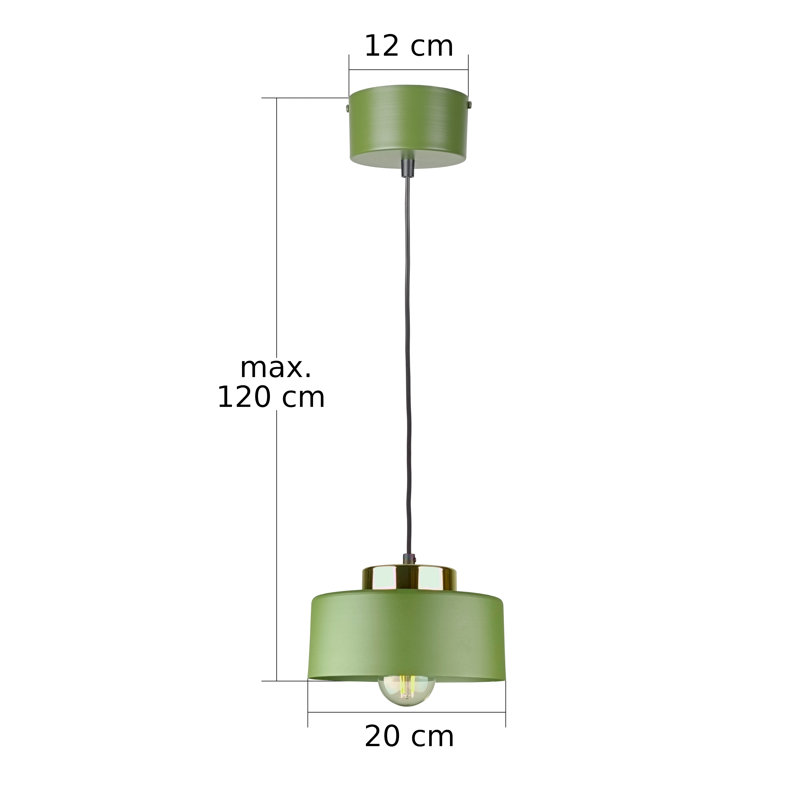 1 - Light Drum Pendant, Green