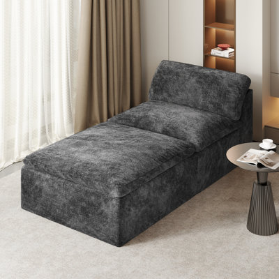 Modern Oversize 111"Chenille  Sofa With Ottoman