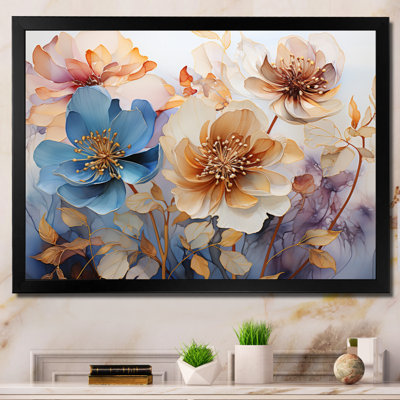 Fleurs bleues mystiques - imprimé