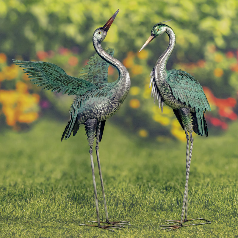 Ensemble de 2 figurines de jardin en fer Carsen