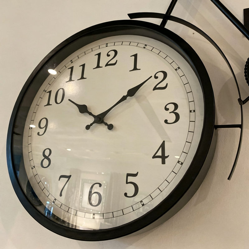 Stylish Large Black Bicycle Wall Clock – 80cm - Metal Clock