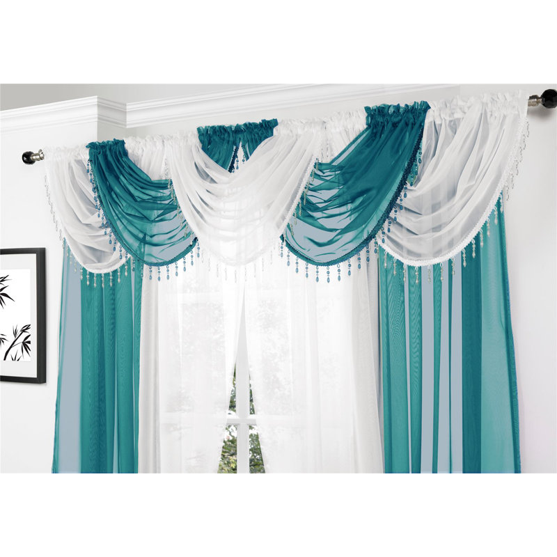 Summitville Sheer Curtain Single Panel, Teal