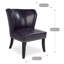 Fauteuil d'appoint en cuir 25,6 po x 27,2 po x 32,8 po avec méridienne et garniture de rivet pour la réception de la chambre à coucher