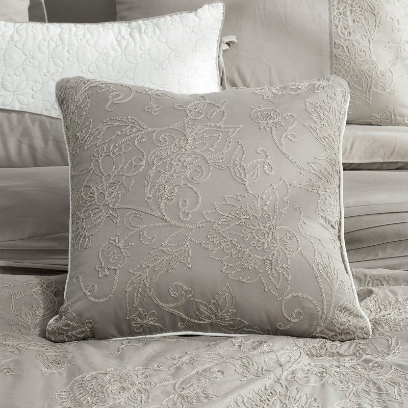 Pecola Channel Floral Comforter, King Comforter + 6 Additional pieces