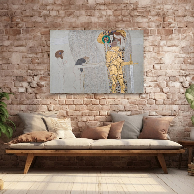 The Longing For Happiness, From The Beethoven Frieze, 1902 Abstract Contemporary Wall Art Print, 101.6cm H x 152.4cm W