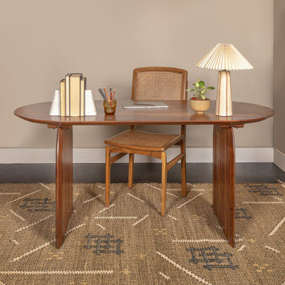 Lampe de table en grès avec base fuselée et abat-jour plissé