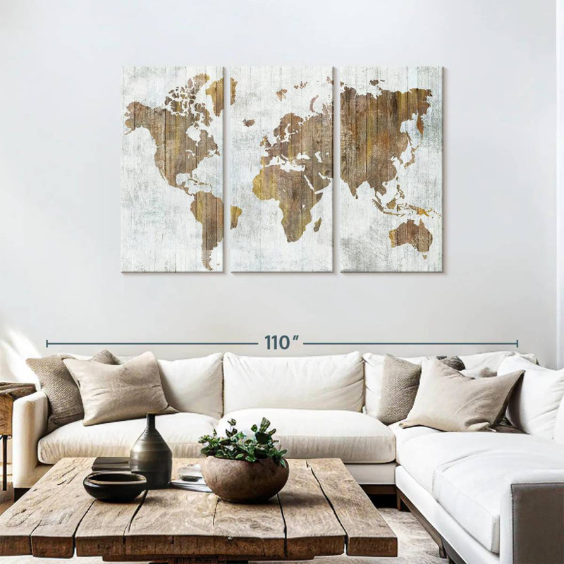 Carte du monde Aliaz II, H 48 po x l 74 po