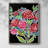 Floral Choir Bouquet Framed Print - Solid Wood-1123207924