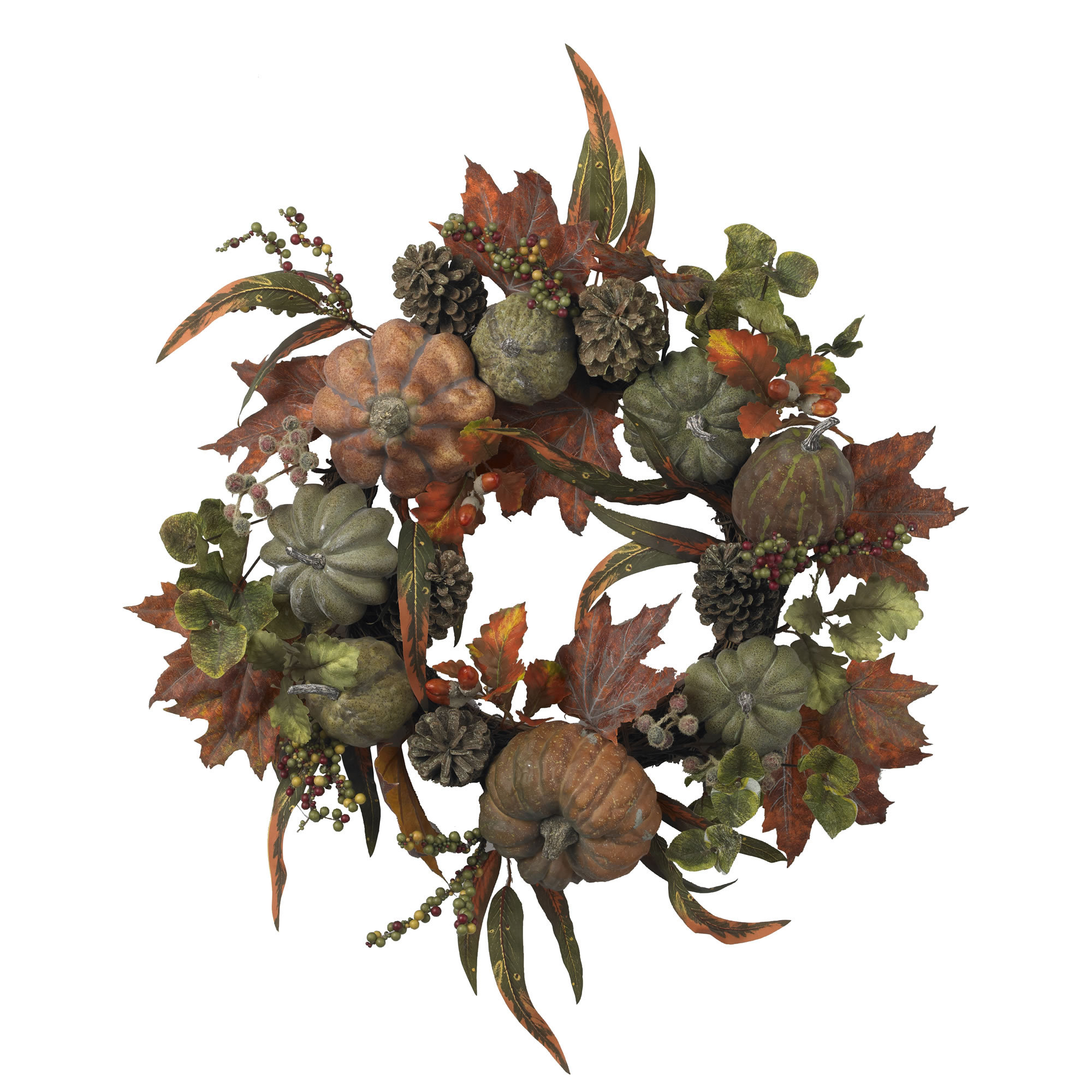 The Holiday Aisle® Pumpkin & Gourd 24" Plastic Wreath & Reviews | Wayfair