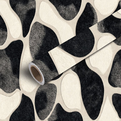 Peel and Stick Wallpaper Contact Paper Cow skin imitation seamless print Realistic Self Adhesive and Removable 24in x 118in(60x300cm)