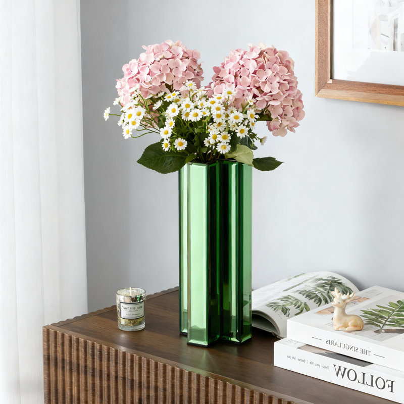 Table Vase Glass Vase Decor, Green