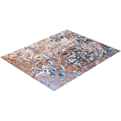 Tapis unique noué à la main moderne ivoire 8 pi 2 po x 10 pi 1 po Modern