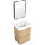 Meuble-lavabo 30 po avec lavabo simple - Armoire autoportante en chêne avec double tiroir encastrable-29430178-29430182
