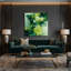Abstrait paysage 45, art mural sur toile verte-372119272