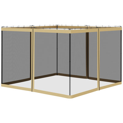 Outsunny Replacement Mesh Sidewall Netting For Patio Gazebos And Canopy Tents With Zippers (Sidewall Only)