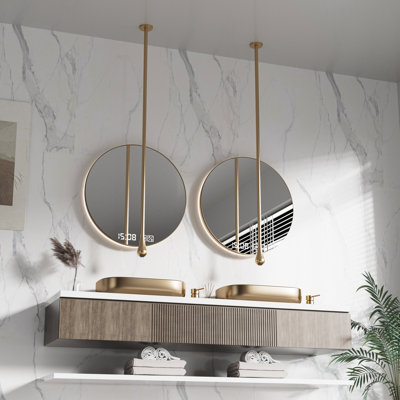 Robinet de salle de bain à fixation au plafond, lavabo vasque à levier unique moderne, installation encastrée à 2 poignées, or brossé et noir mat, qualité commerciale
