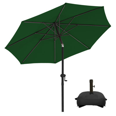 9 ft. Market Patio Umbrella with Base & Push Button Tilt