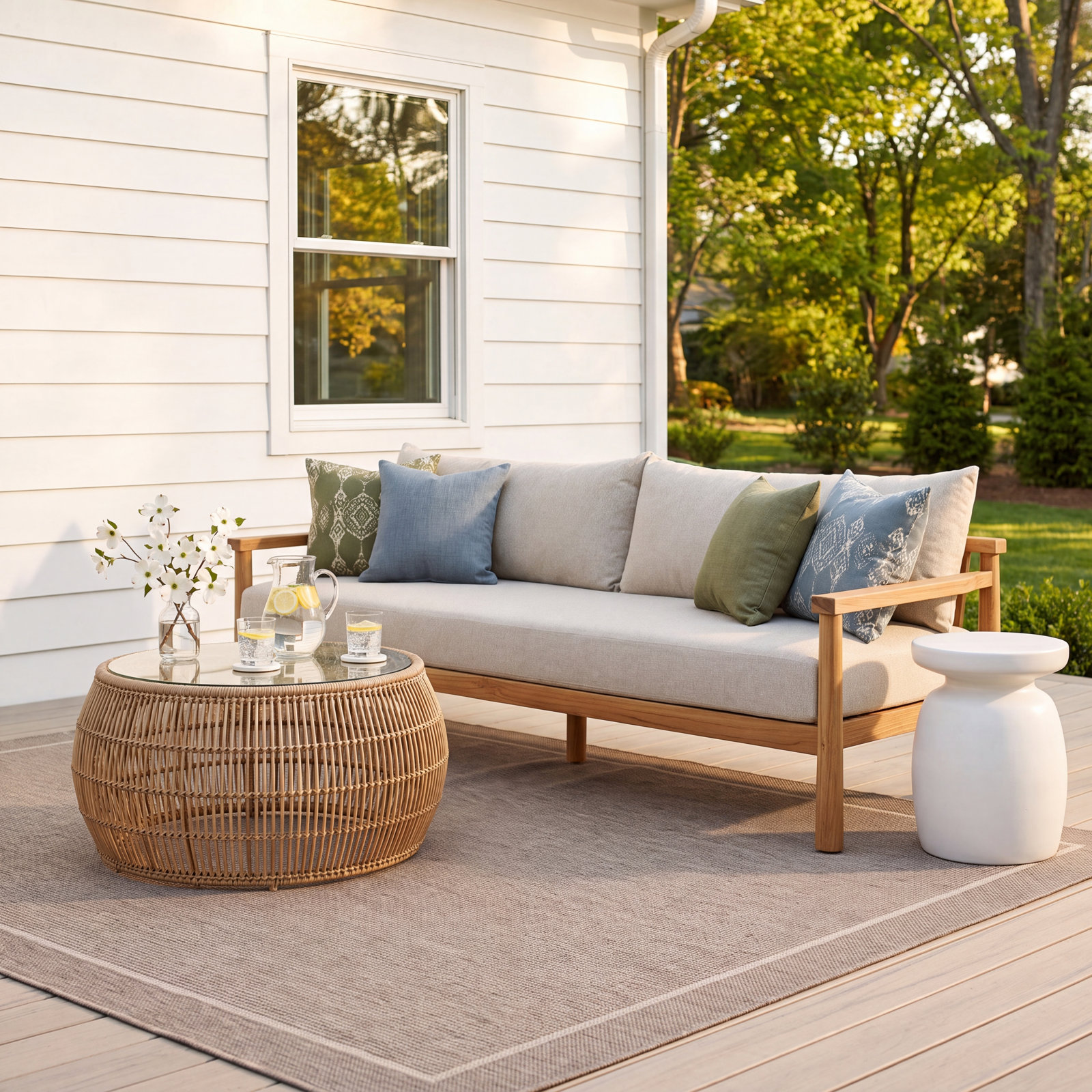 Naria 96" Teak Patio Sofa